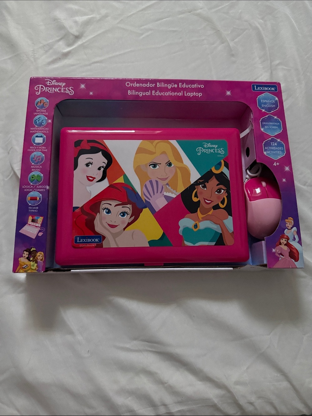 Disney Princess Pink Bilingual Educational Tablet with Mouse